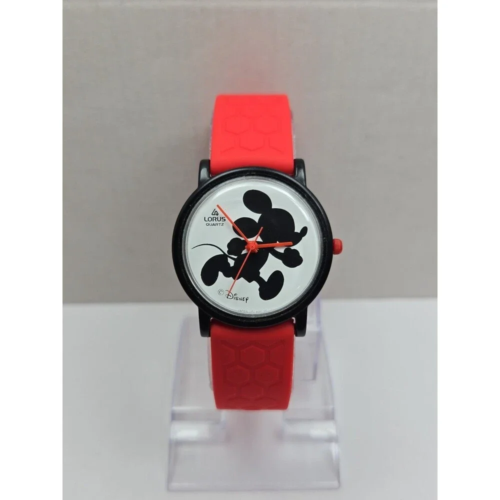 Vintage Lorus Disney Mickey Mouse Silhouette Film V511-8 030Watch New Battery
